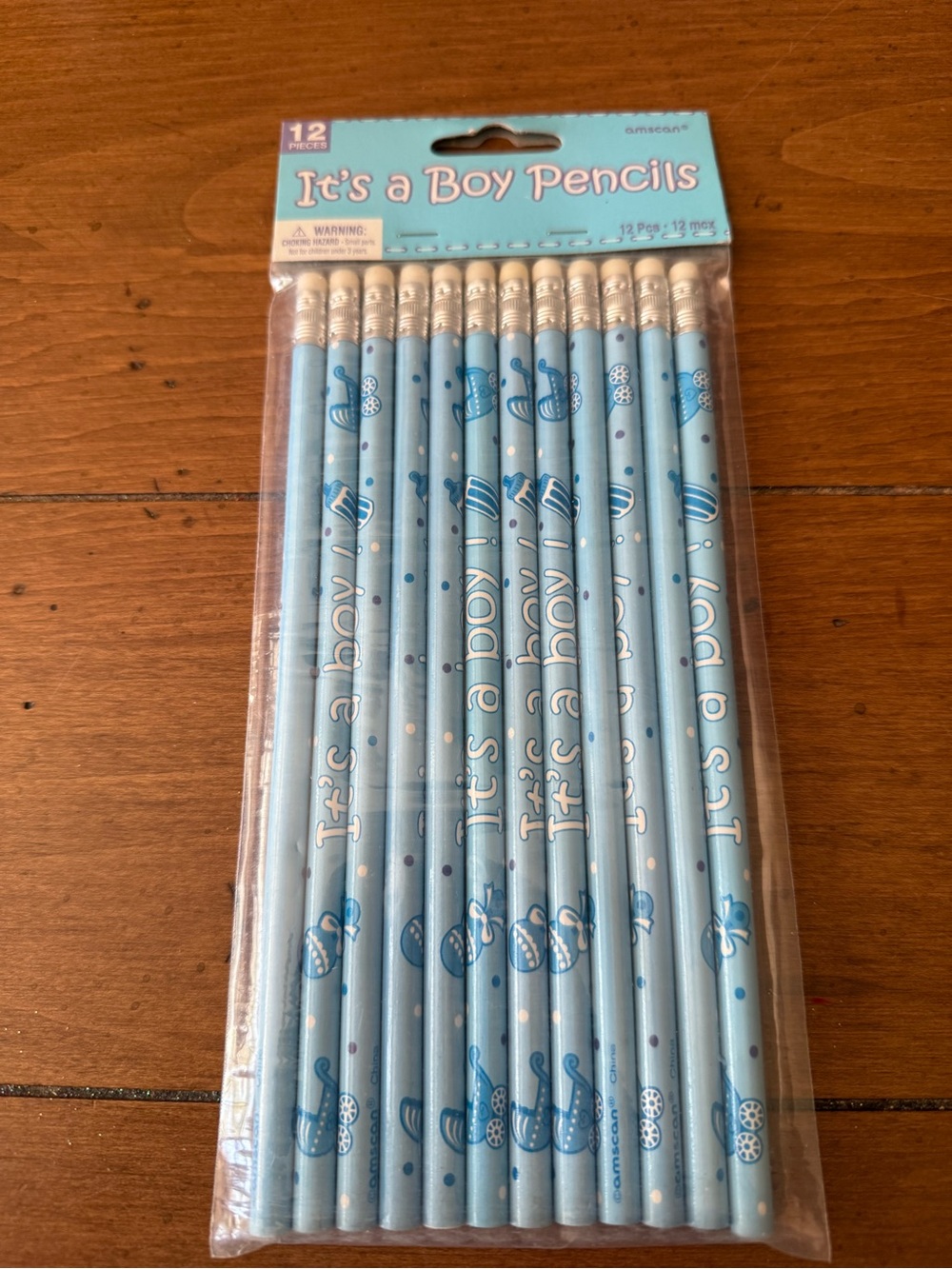 Amscan Light Blue "It's a Boy" Decorative Pencils - Pack of 12